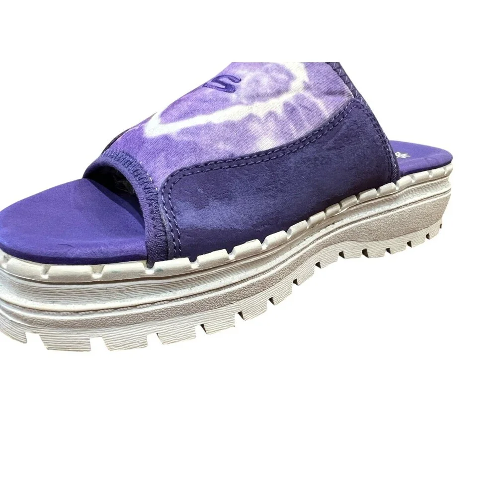 Skechers Girls Purple Tie Dye Platform Slide Sandals  Size 3  Sporty  Chunky